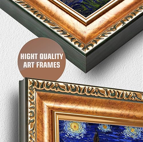 Miniatura 964 de A&T ARTWORK The Starry Night de Vincent Van Gogh. Tamaño del marco: 36 x 30 pulgadas, tamaño de la imagen: 30 x 24 pulgadas, reproducciones clásicas