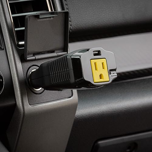 Miniatura 4 de SCOSCHE PI100CL INVERT100 - Inversor de corriente móvil de 100 W con 1 salida de CA, puerto USB de 12 W y un enchufe de alimentación de coche de 12