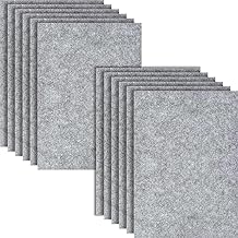 HXJDAM Stiff Felt 2 mm Felt Mat, 12 Craft Felt Squares, 20 x 30 cm x 2 mm Thick Felt for Crafts, Grey