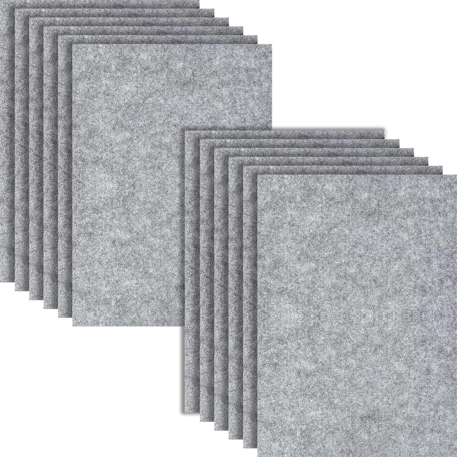 HXJDAM Sert Keçe 2 mm Keçe Mat, 12 El İşi Keçesi Kare, 20 x 30 cm x 2 mm Kalın Keçe, El İşi için, Gri