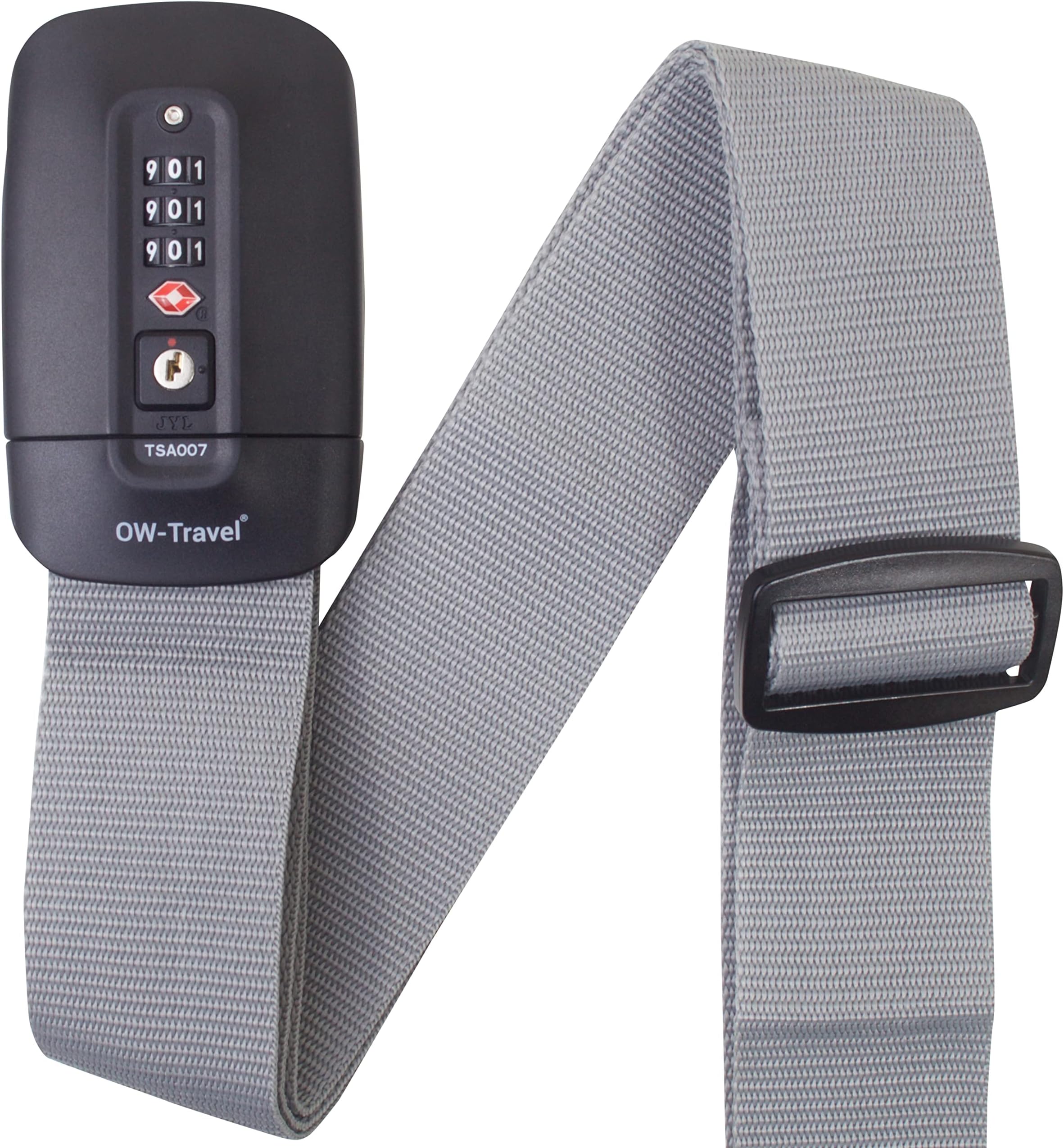 Lockable Luggage Straps for Suitcases with TSA Lock, Grey