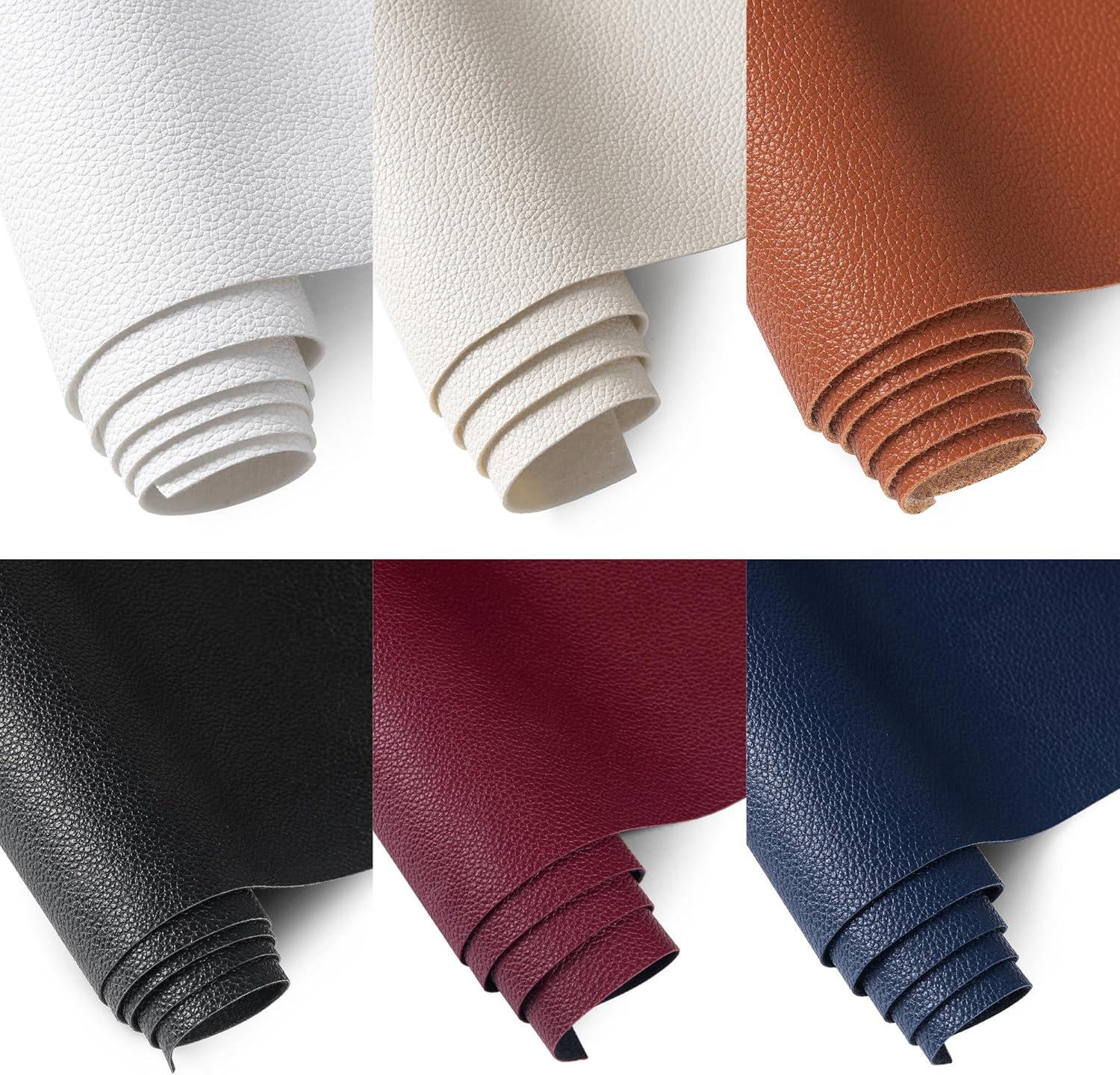 Vinyl Fabric, Upholstery Faux Leather Fabric by The Yard, 1.05mm Lychee Texture Leather Sheets for Furniture Cover Reupholster Sofa Chairs Crafts Sewings (2 Yard 54''X 72'', Beige)