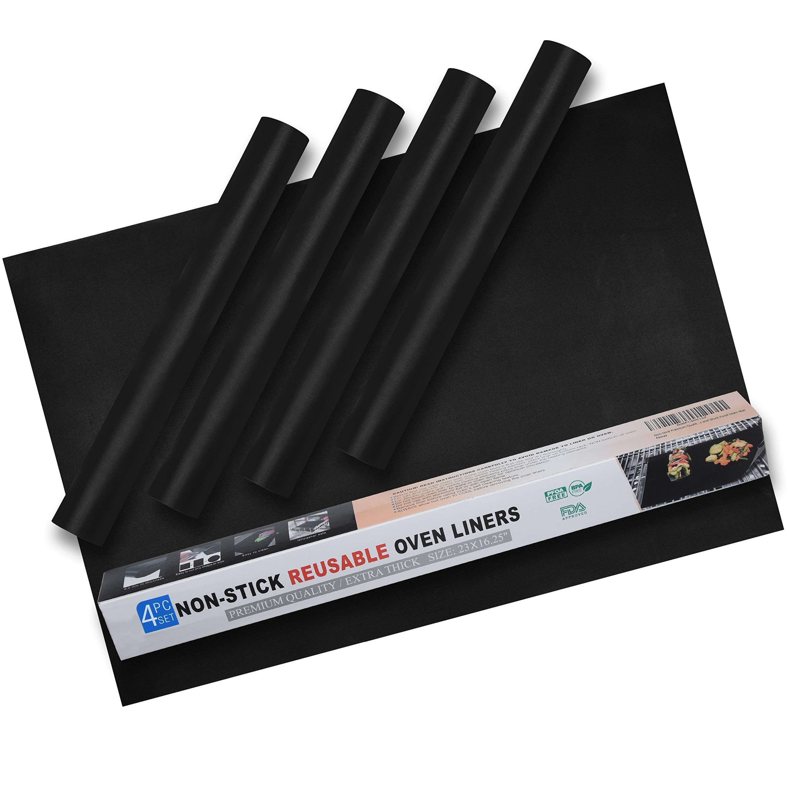 Oven Liners for Bottom of Oven – Heavy Duty Non Stick Reusable Oven Liner for Gas & Electric Ovens – Oven Mat for Bottom of Oven – Heat Resistant to