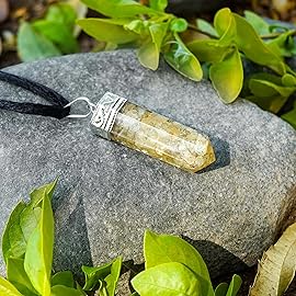 Sugandha Wellness Citrine Healing Crystal Orgonite Necklace - Wealth, Success & Energy Stone Pendant. Creativity & Abundance. Jewelry Gift for Yoga, Meditation & Reiki