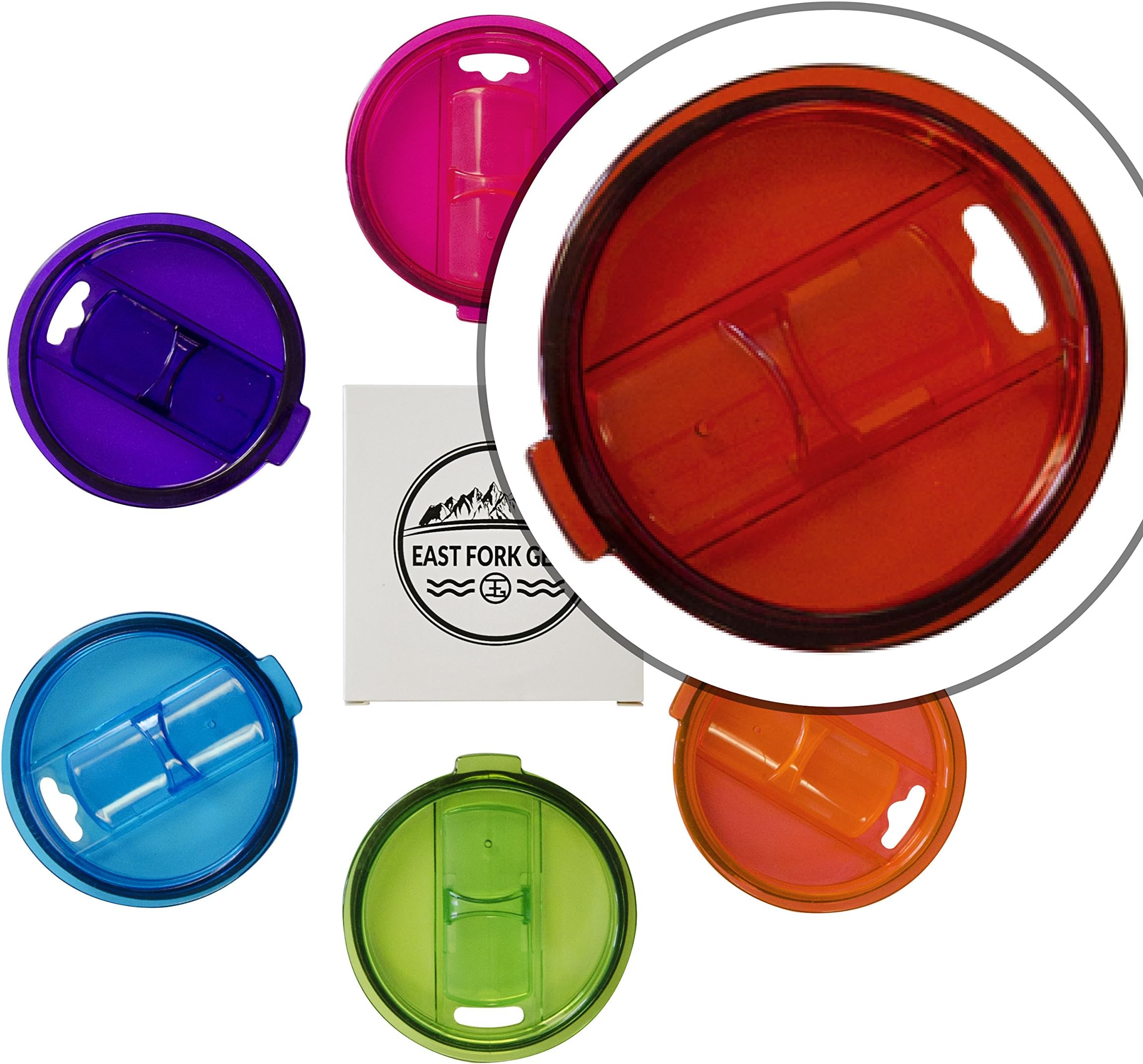 RED - 30 oz. Splash & Spill Resistant Sliding Closure Straw Friendly Replacement Lid - Compatible with Yeti Rambler, RTIC Tumbler, Ozark Trail and others