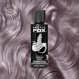 Arctic Fox Semi-Permanent Hair Dye, Vegan & Cruelty-Free, Pastel Silver Color, Conditioning Formula, Ammonia & Peroxide Free, For All Hair Types, Sterling, 4 Fl Oz (Pack of 2)