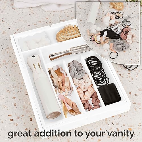 Miniatura 4 de Organizador de cajones de cocina de bambú ajusta fácilmente el ancho de la bandeja de madera al tamaño del cajón, lo suficientemente profundo como