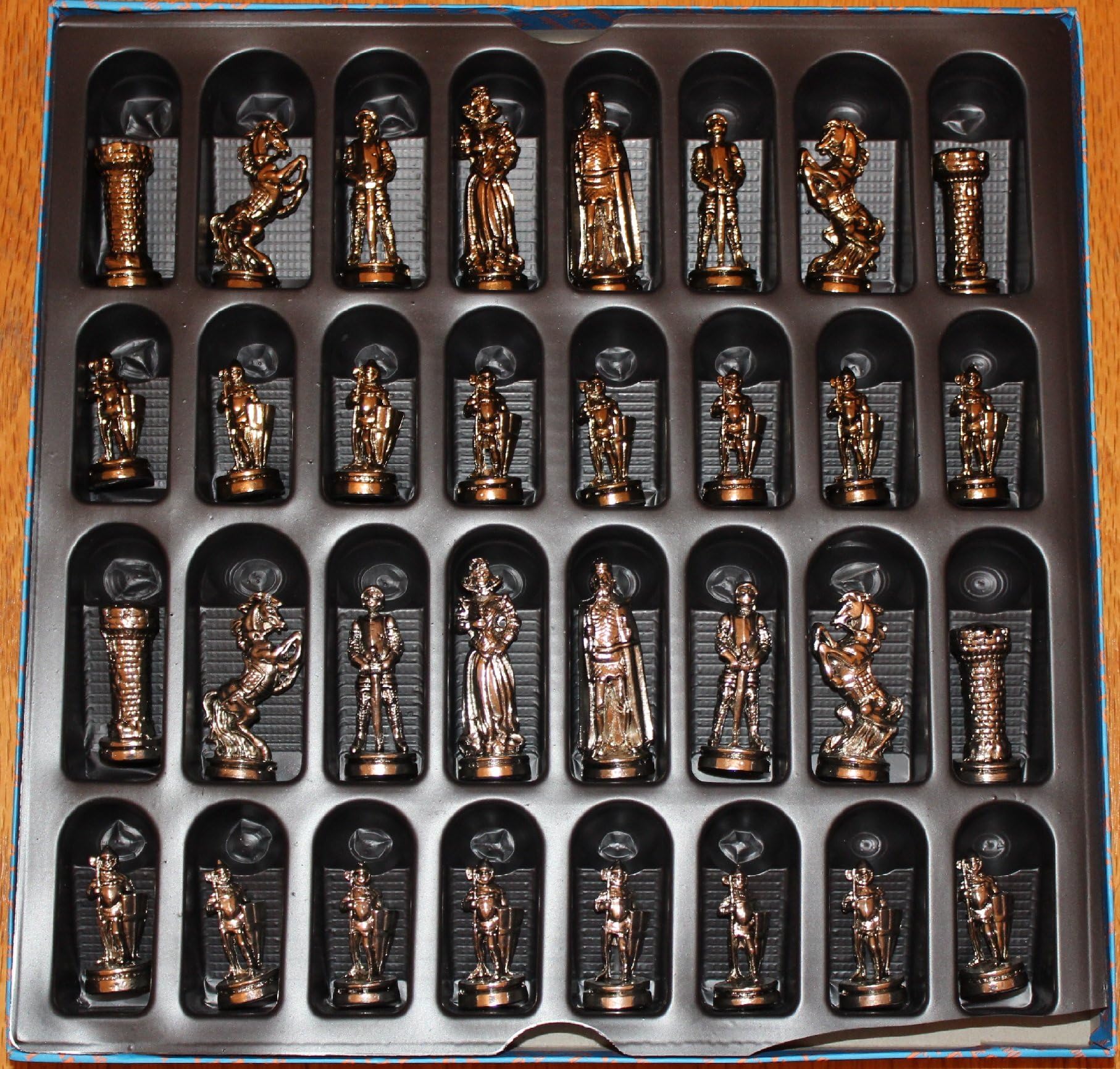 Molded Metal Medieval Crusader Chess Pieces (Board is not Included)