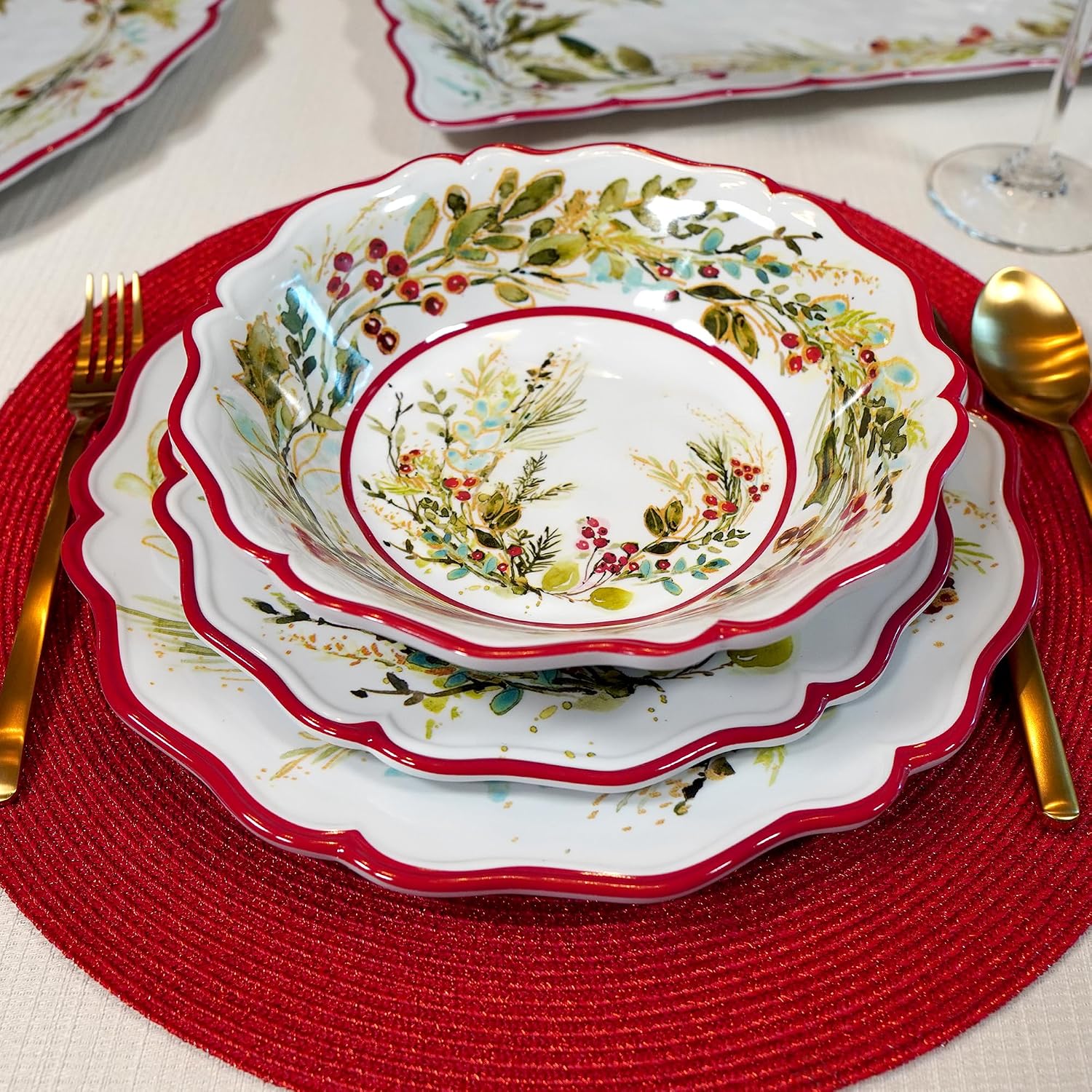Certified International Christmas Gatherings 8.5" Melamine All Purpose Bowls, Set of 4