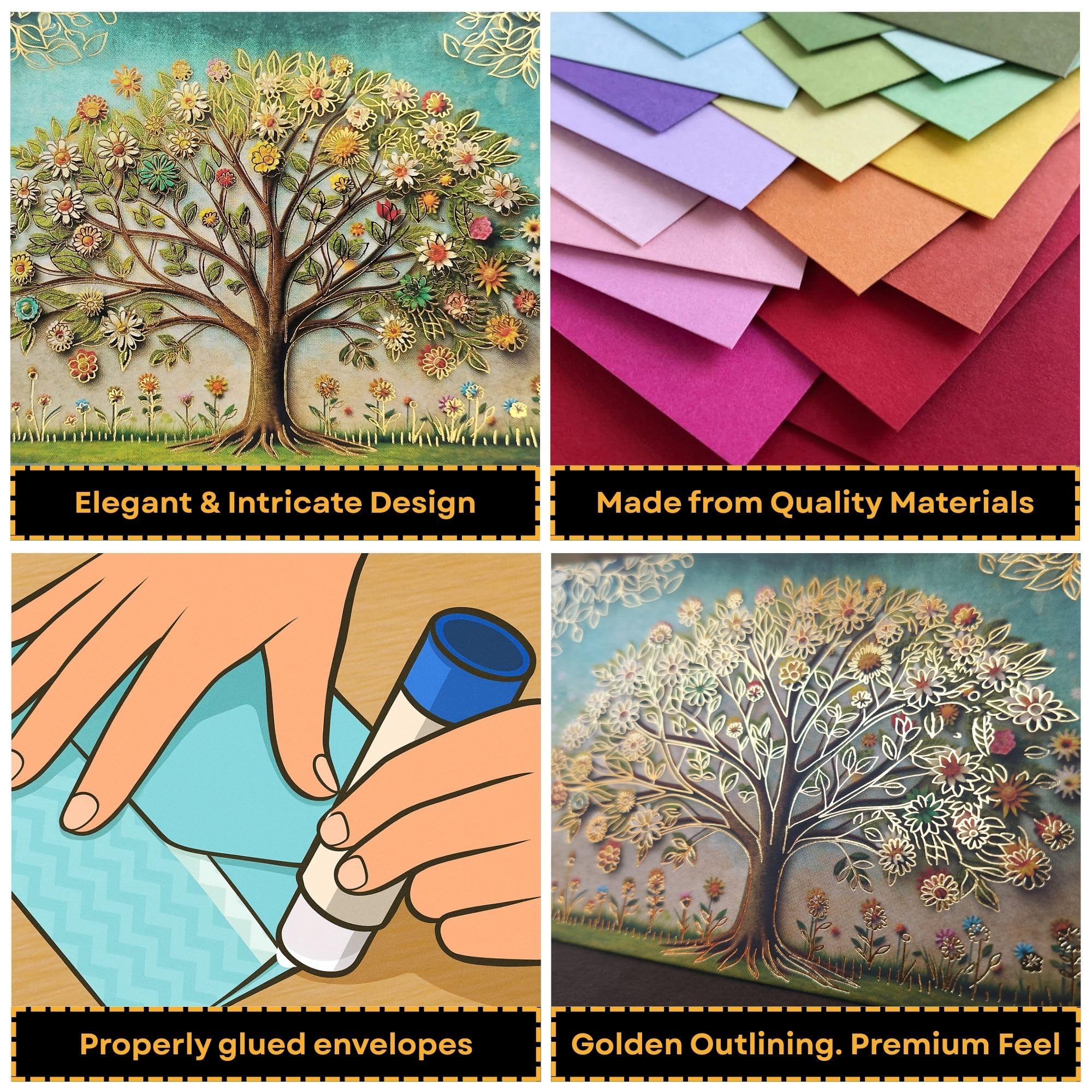 PAPER BEING 30 Pcs Floral Tree Designer Shagun envelopes for gifting money, Sagun Lifafa | Fancy Shagun envelope for Cash Money | For Gift, Wedding, Marriage & Functions 3