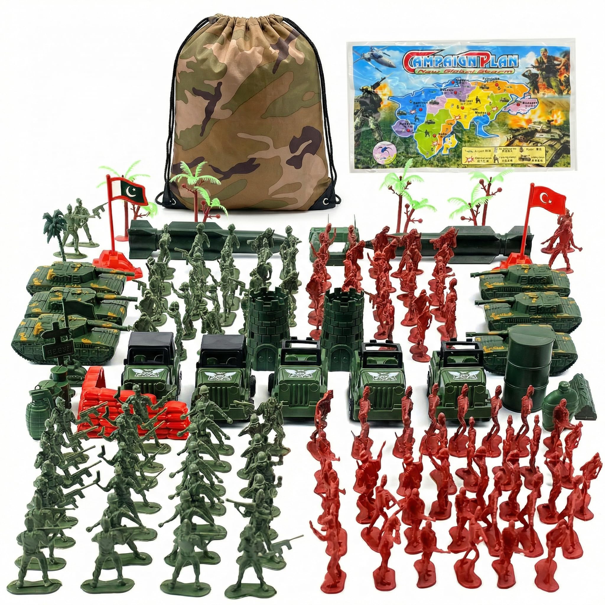 Amazon.com: AMOR PRESENT 277 PCS Army Men Military Playset, Army