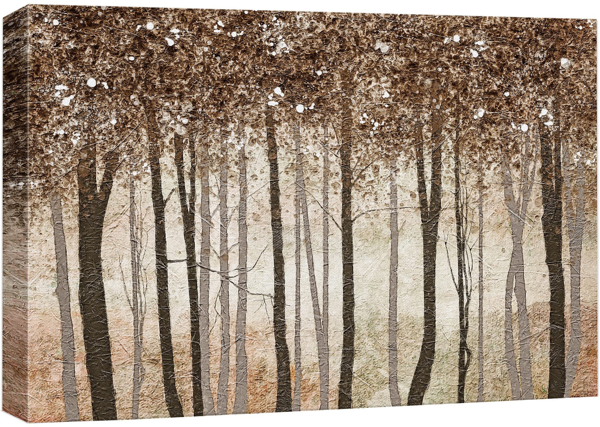 wall26 Canvas Print Wall Art Rustic Brown Autumn Fall Forest Tree Landscape Nature Wilderness Illustrations Modern Art Farmhouse/Country for Living Room, Bedroom, Office - 24"x36"