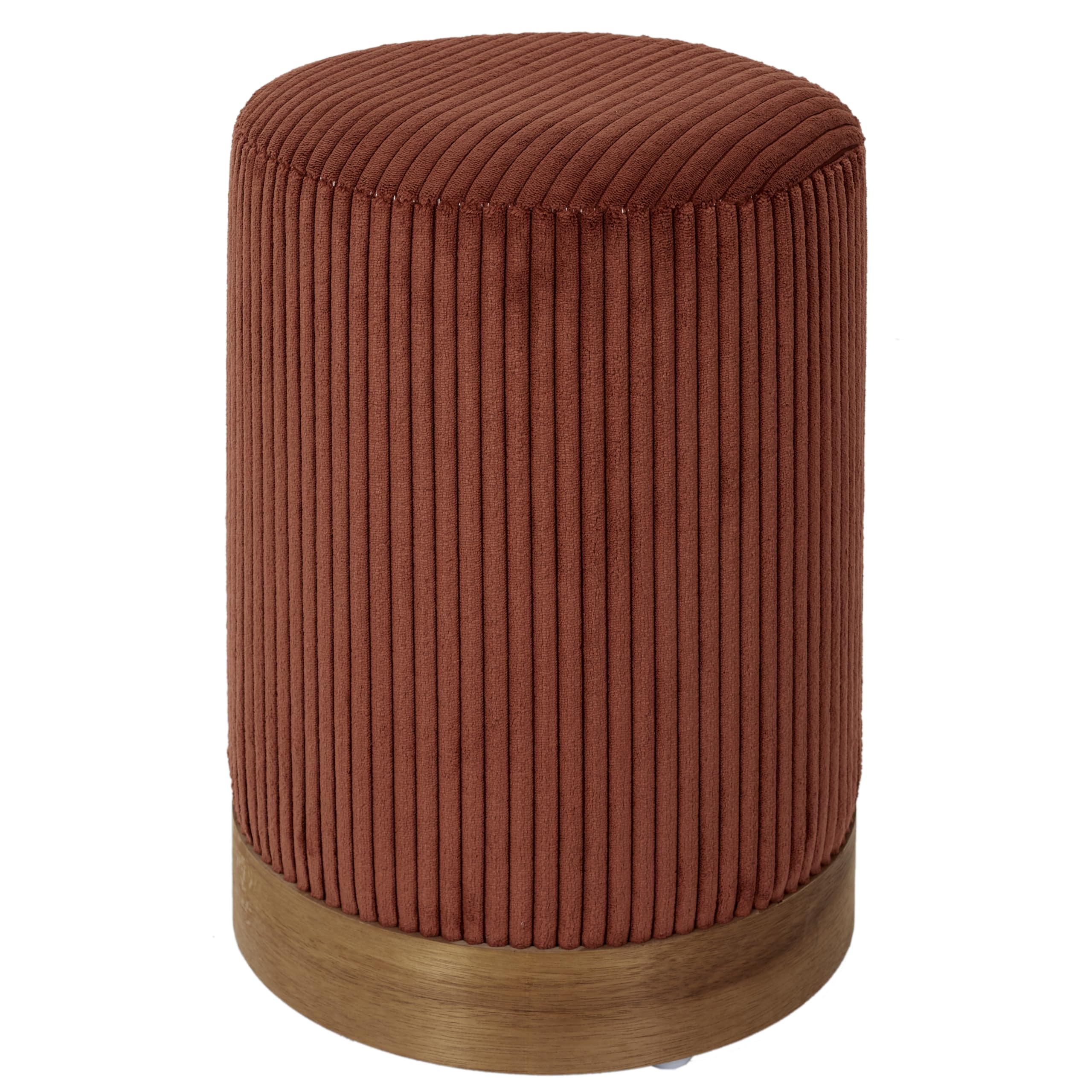 HOME DECO FACTORY Coffre Banc Pliable Côtelé Scott Terra M2 Terracotta - Rangement + Assise 76x38x38 Cm - 110 Kg Max