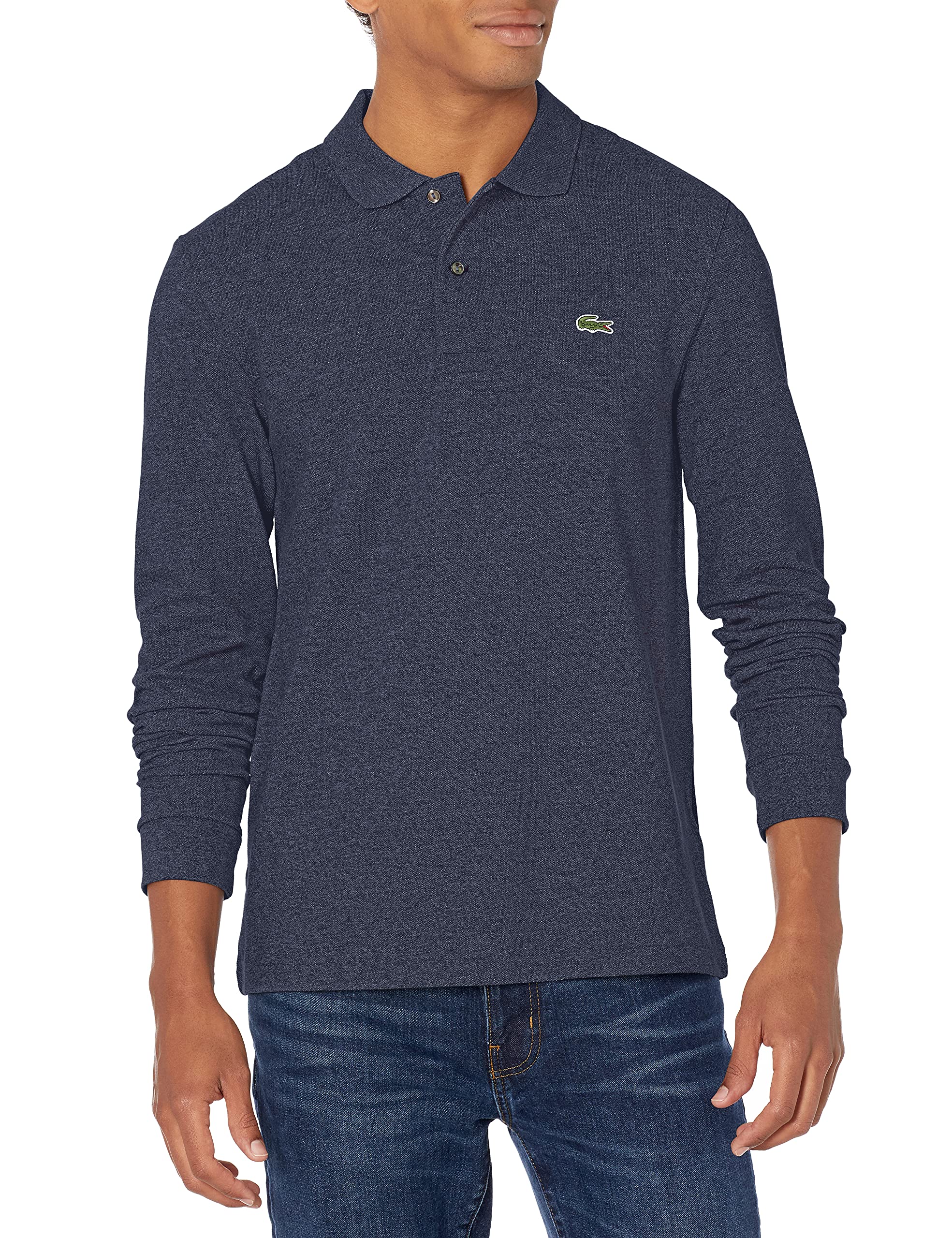 LacosteMens Classic Long Sleeve Pique Polo Shirt