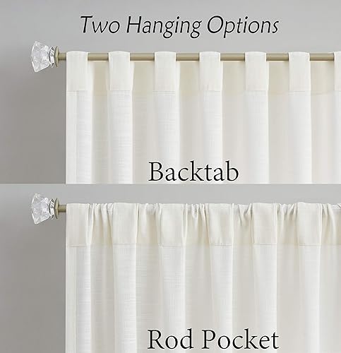 Miniatura 3 de Central Park Panel de cortina de lino con estampado degradado de lino en mezcla de rayón, pestaña trasera, bolsillo para barra, tratamiento para