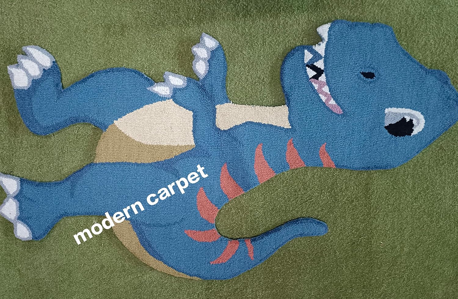 Tibetan Tiger Rug Kid Rugs 3x5 100% Woolen Handmade Tufted for Kid Room Bedroom Living Room Doormat by Modern Carpet (Blue)