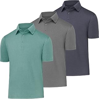 Golf Polos for Men Quick-Dry Athletic Mens Polo Shirts Short Sleeve Summer Casual Moisture Wicking Golf Shirt