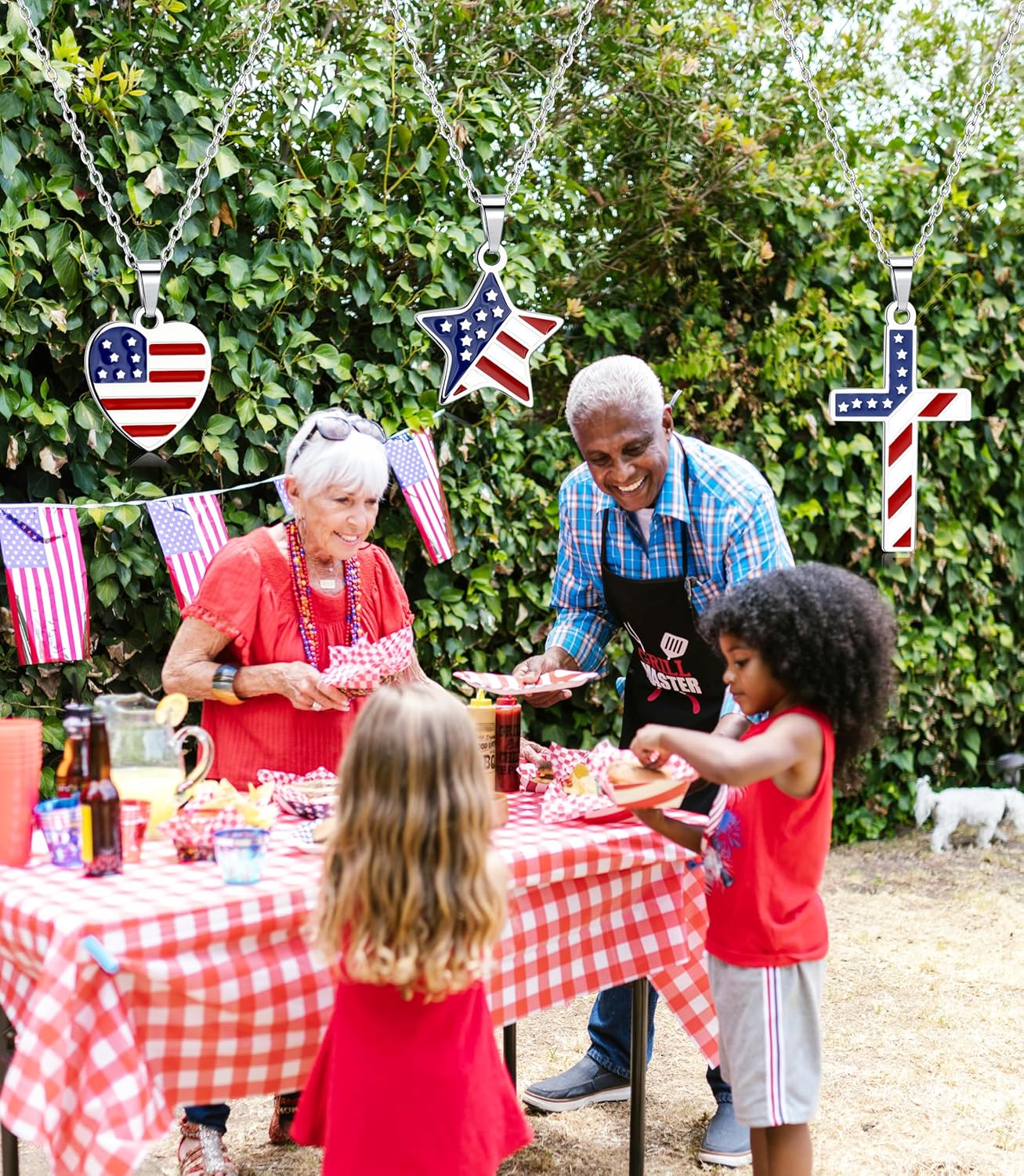 American Flag Necklace for Women, Patriotic Necklace 4th of July Independence Day Jewelry for National Birthday Christmas - Image 5