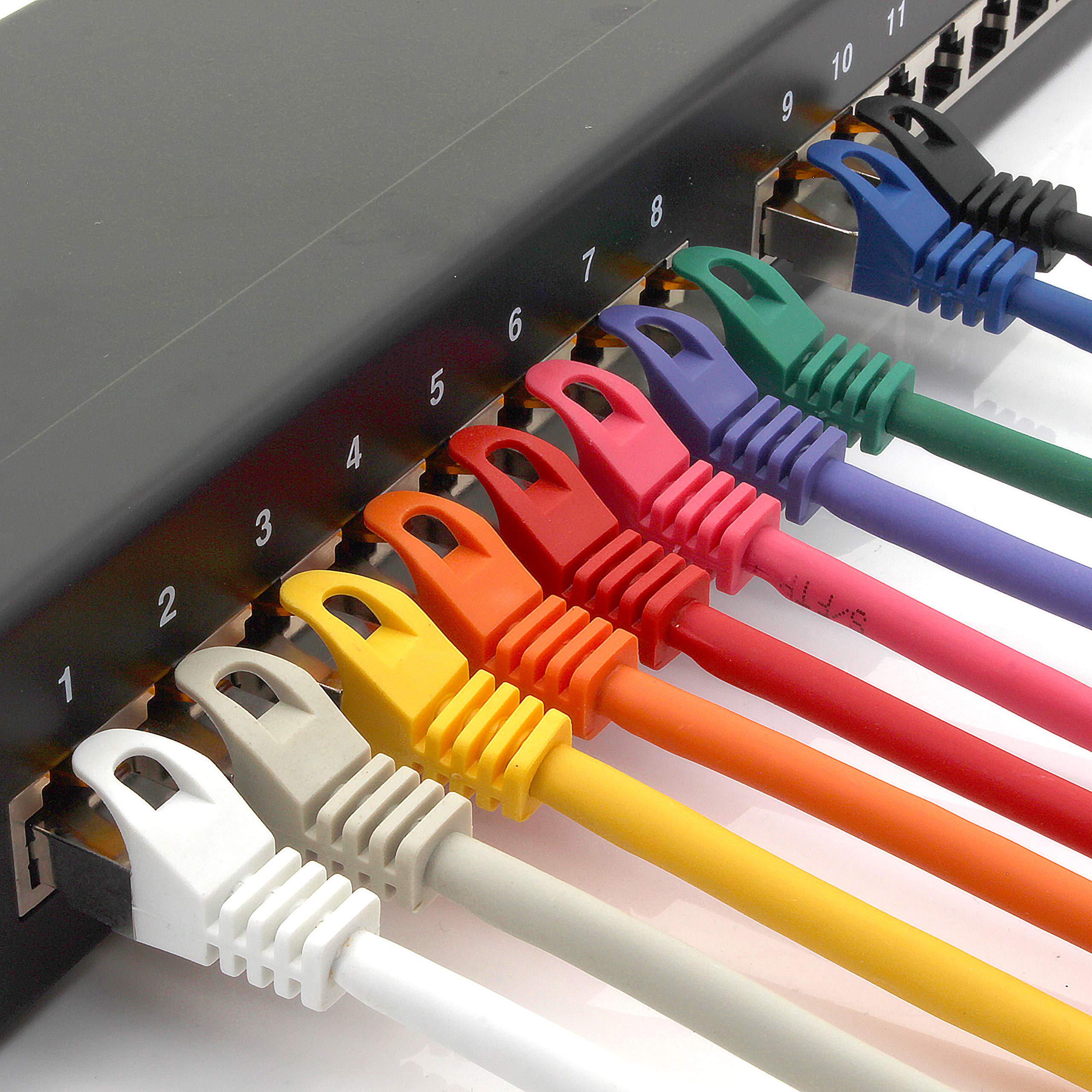 1aTTack.de 10x 0,25m 10 couleurs - Câble Réseau Ethernet Cat7 Cat 7 10 GB/s SFTP - RJ45 Ethernet LAN DSL Routeur Modem