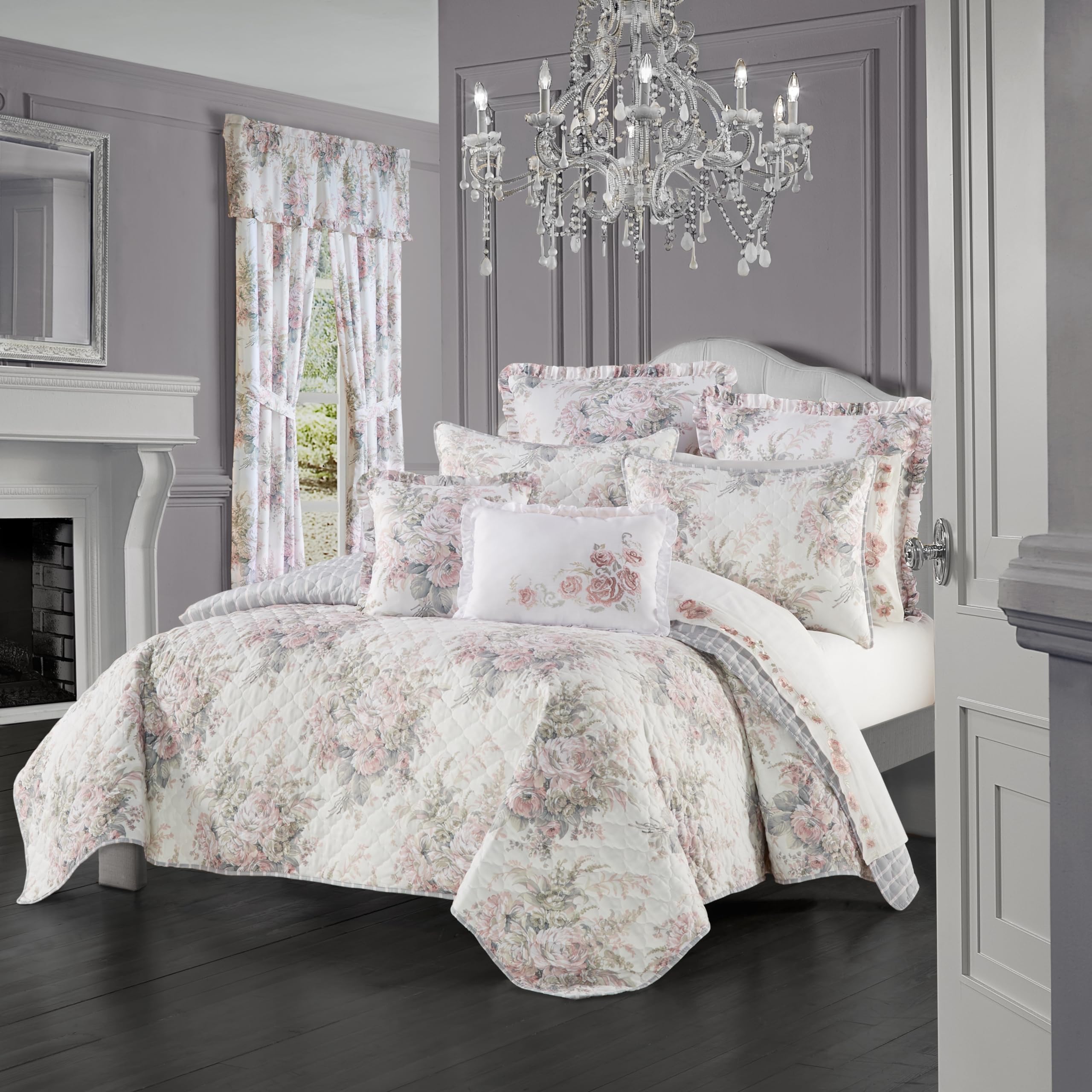 Royal Court Estelle Five Queens Court Twin XL 2Pc. Quilt Set, Blush, 68X86