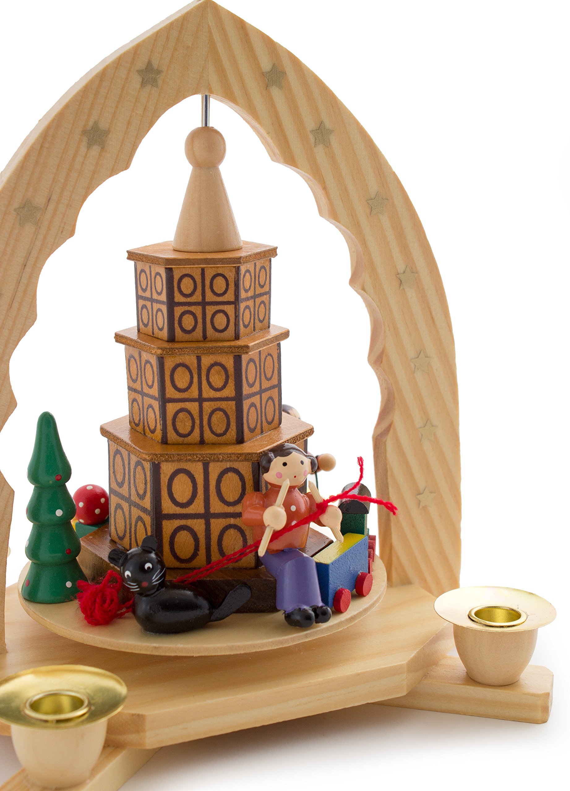 BRUBAKER Weihnachtspyramide aus Holz - Kachelofen - 30 cm Hoch