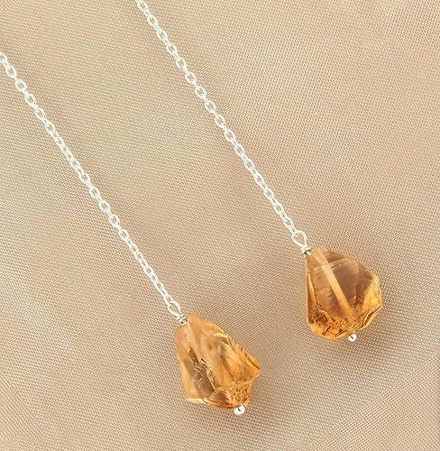 Miniatura 16 de 925 Sterling Silver Natural Raw Threader Earring, Gemstone Earring For Women, Handmade Jewelry, Gift For Her