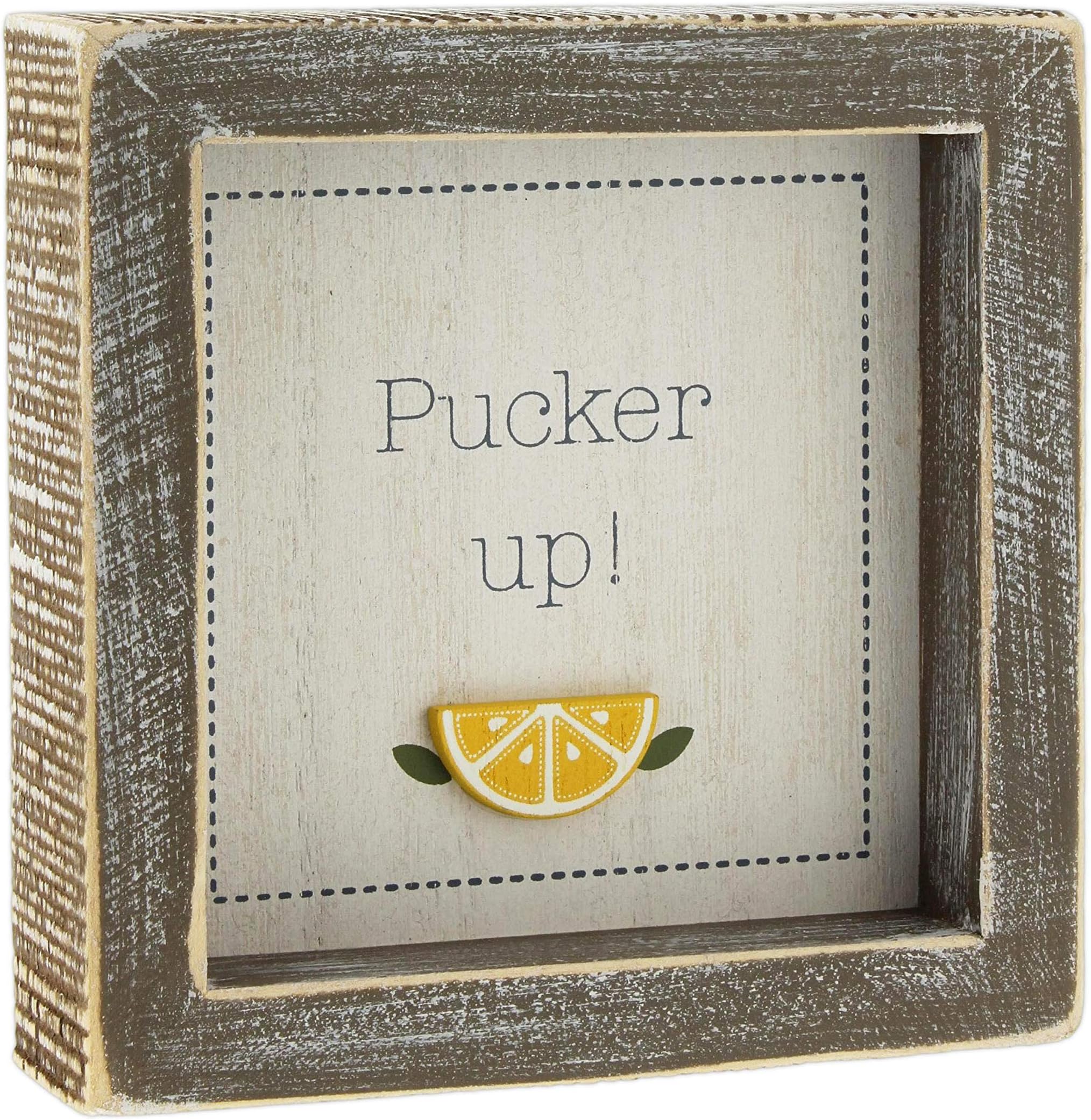 Rustic Wood Box Sign (Pucker Up)