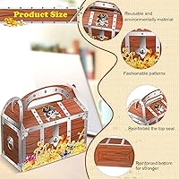 Vista 3 de Censen 20 piezas de papel de regalo del tesoro pirata, decoración de cofre de fiesta, caja de dulces para Halloween, actuaciones, teatro, disfraces