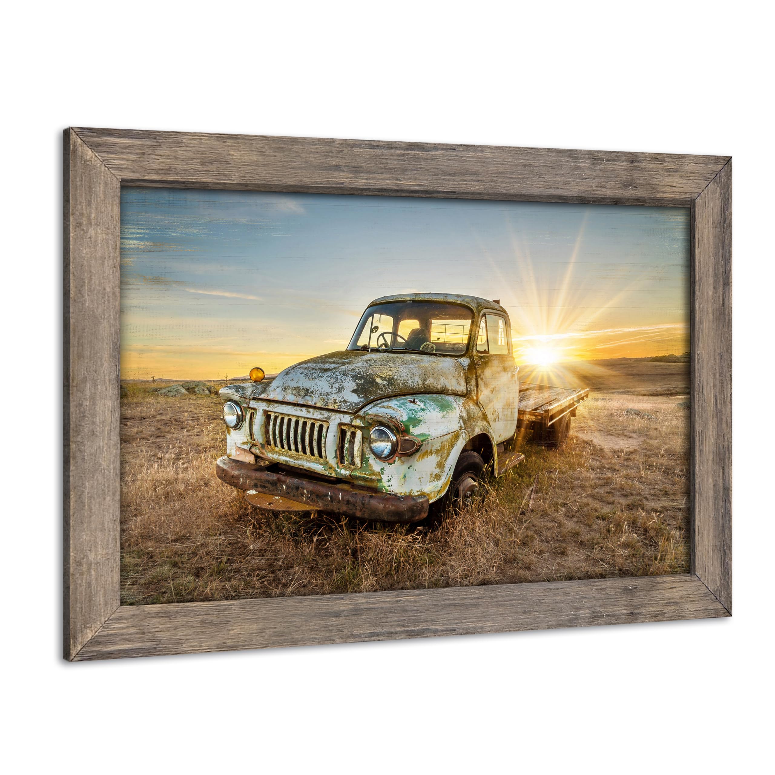 Photo 1 of ARTISTIC PATH Vintage Farmhouse Truck Wall Art, 24x16 Inch