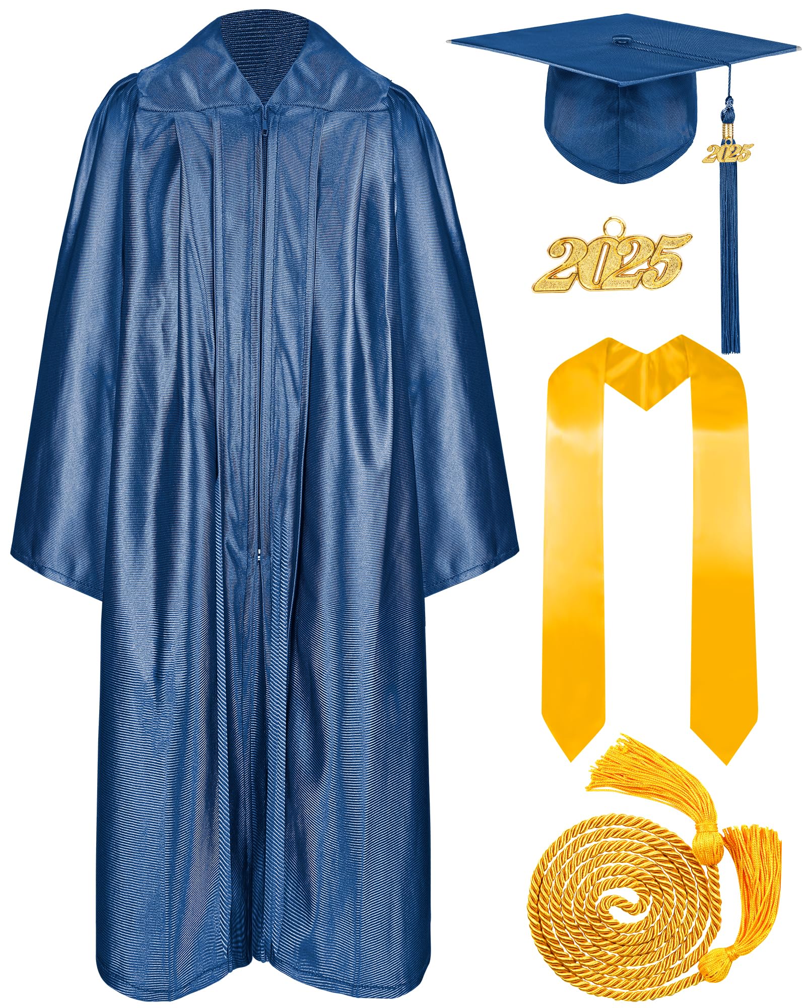 mukum Graduation Cap and Gown 2026 Set with Tassel Honor Cord Graduation Stoles for High School College Bachelor-picture-34