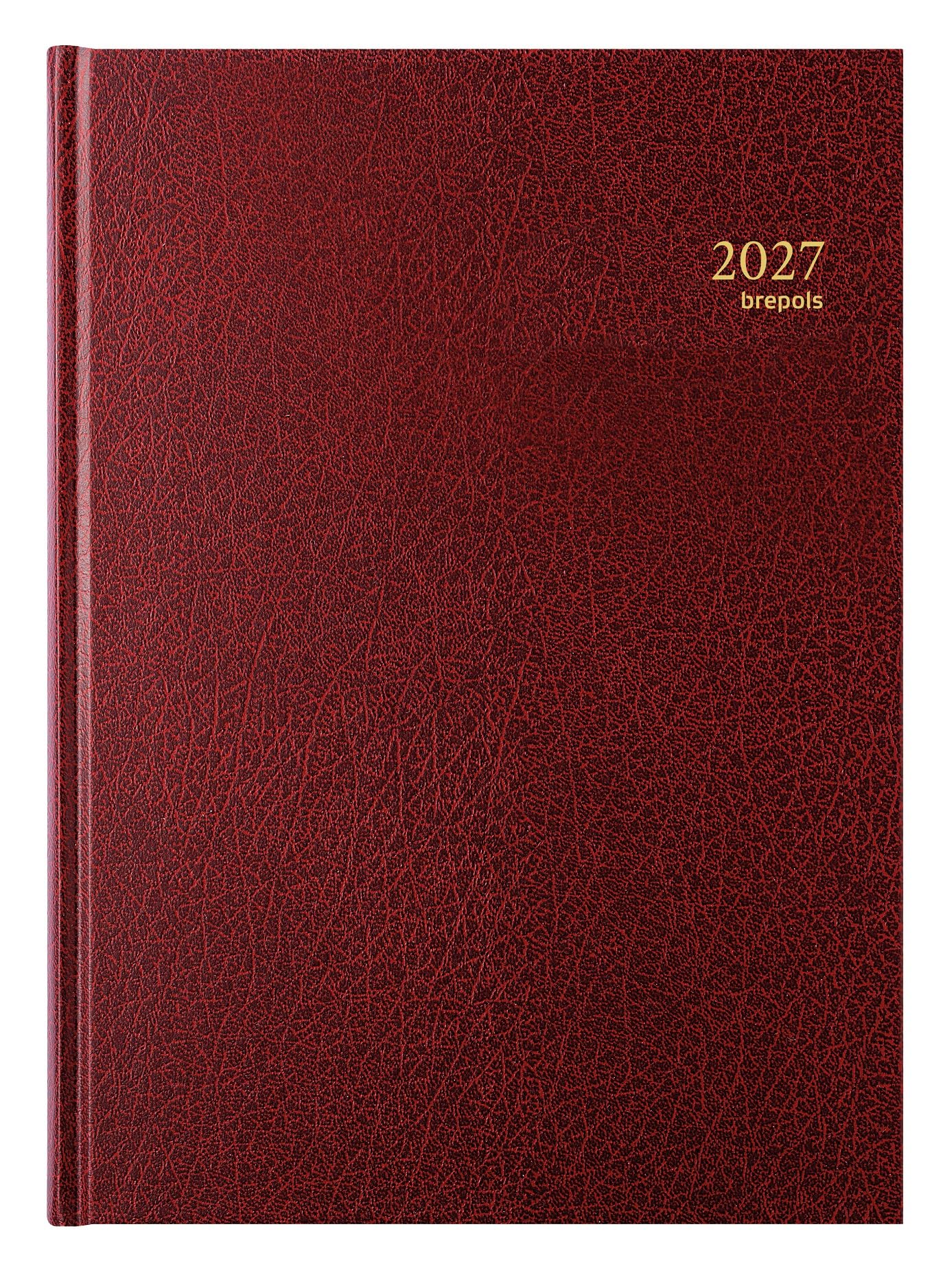 Brepols - Bremax Santex 1-1 Agenda 1 Giorno per Pagina - Copertina Rosso Bordeaux - Formato 21 x 29 cm - Gennaio 2025 - Dicembre 2025