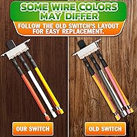 Vista 6 de Interruptor de marcha atrás para ventilador de techo, palanca de 6 pines, interruptor de dirección del ventilador de techo, cables precableados de 6