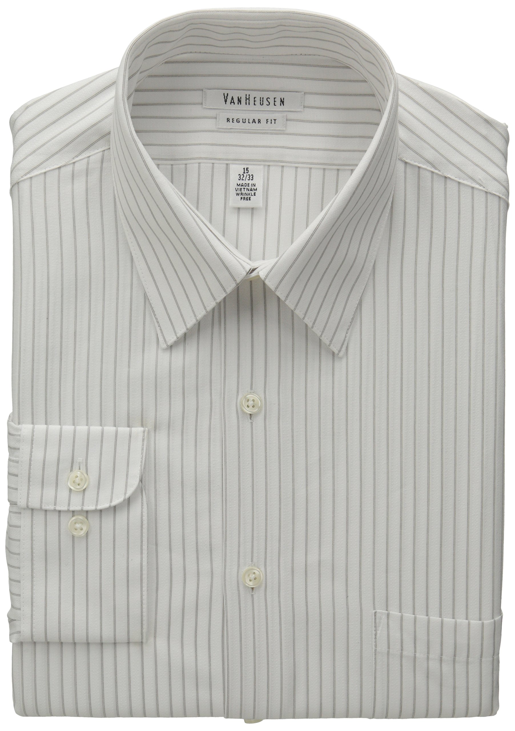 Van Heusen Men's Wrinkle Free Regular-Fit Striped Button-Front Shirt