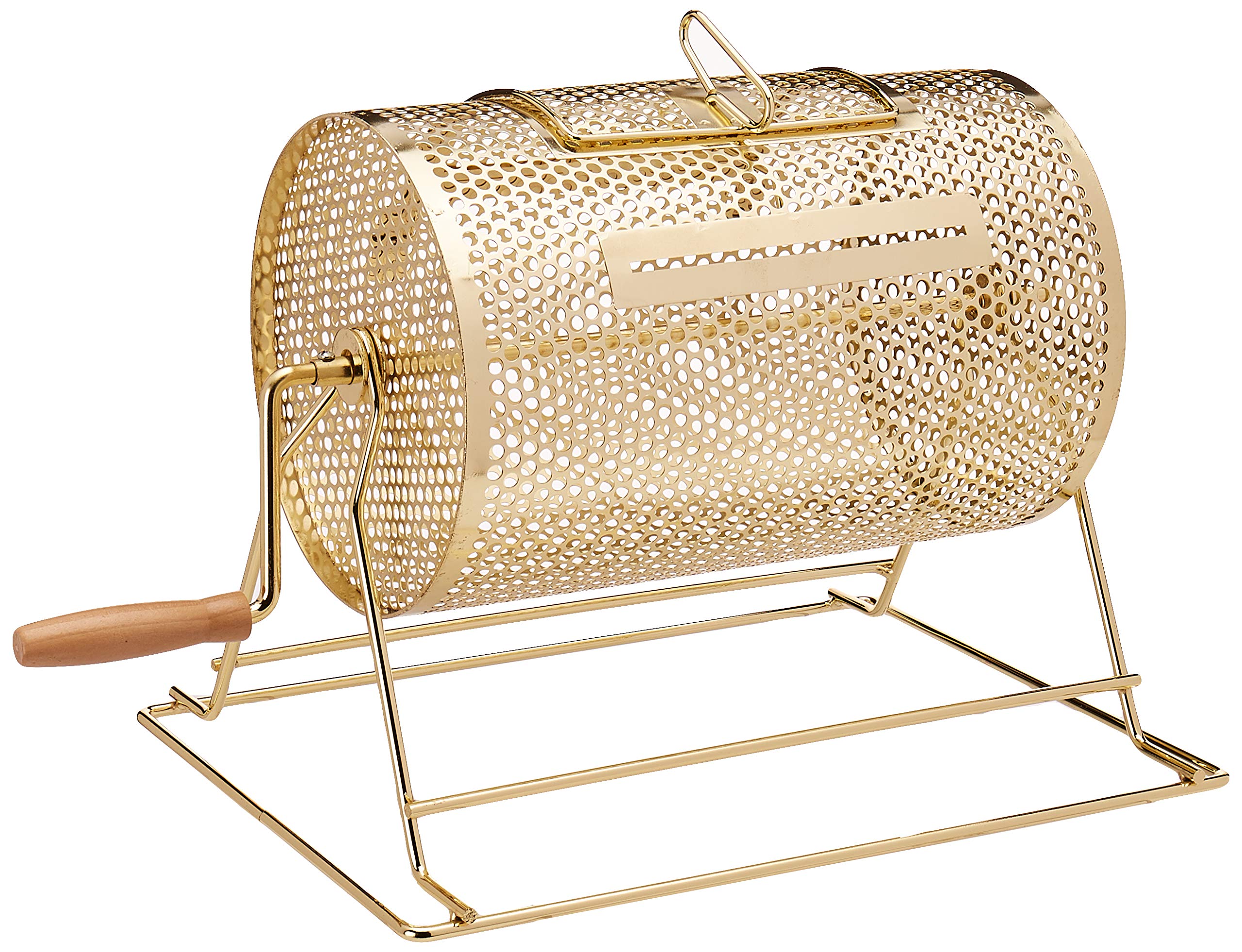 MIDWAY MONSTERS Brass Raffle Spinning Drum| Spinning Raffle Box for Bingo Balls, Chips, Tickets| Small Drum & 2000 Tickets