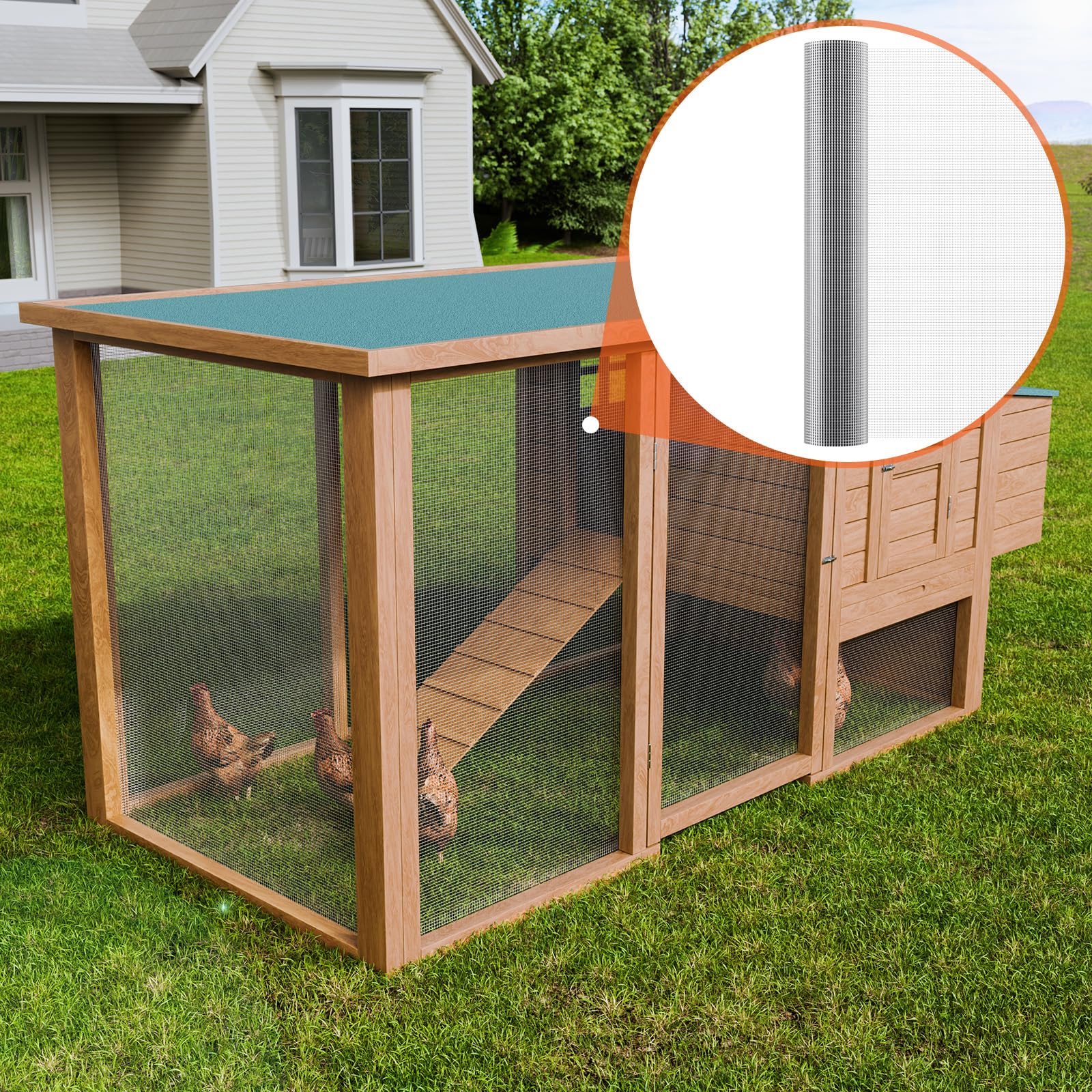 VEVOR Grillage métallique soudé 915mm x 15,24m mrouleau treillis métallique galvanisé à chaud maillage 6,35 x 6,35 mm clôture en fil de poule calibre 23 pour cages à lapins, jardin, petits rongeurs