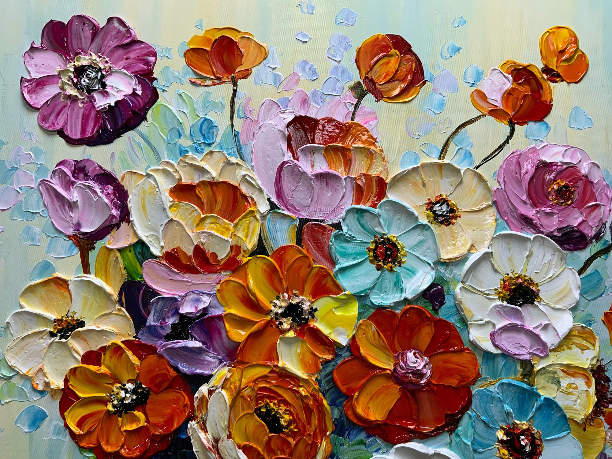 Amazon.co.jp: V-inspire Art、30x45インチ モダン手描き油絵 - 花の