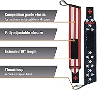 Vista 2 de Harbinger Red Line - Muñequeras de levantamiento de pesas de 18 pulgadas para hombres y mujeres (par)