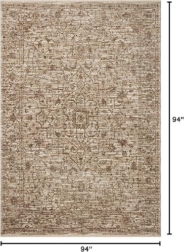 Miniatura 2 de Loloi II Sorrento Collection SOR-01 BarkNatural 7'-10" x 7'-10" - Alfombra decorativa redonda