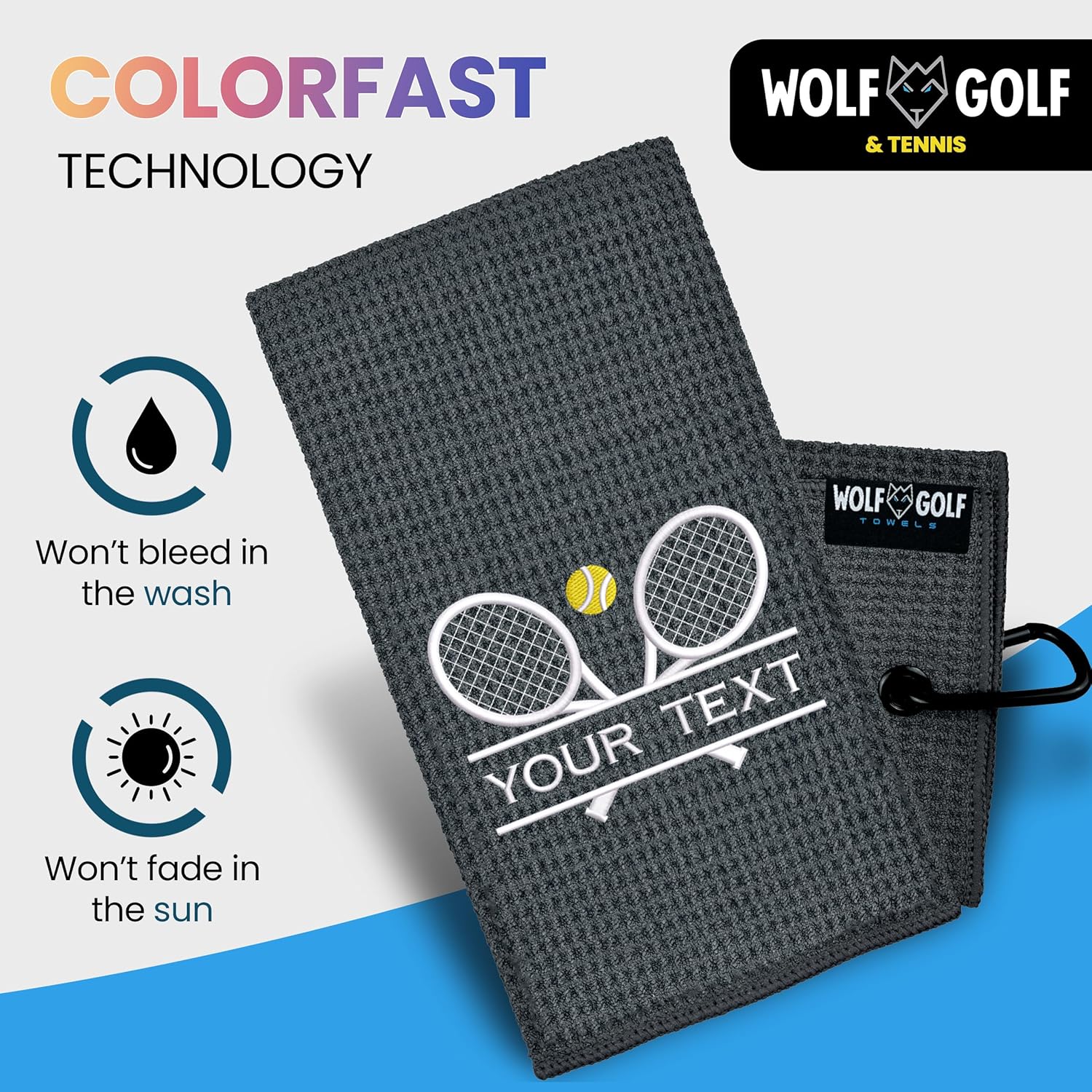 Personalized Tennis Towel | Embroidered for Men and Women | Custom Court Accessory | Tennis Gifts