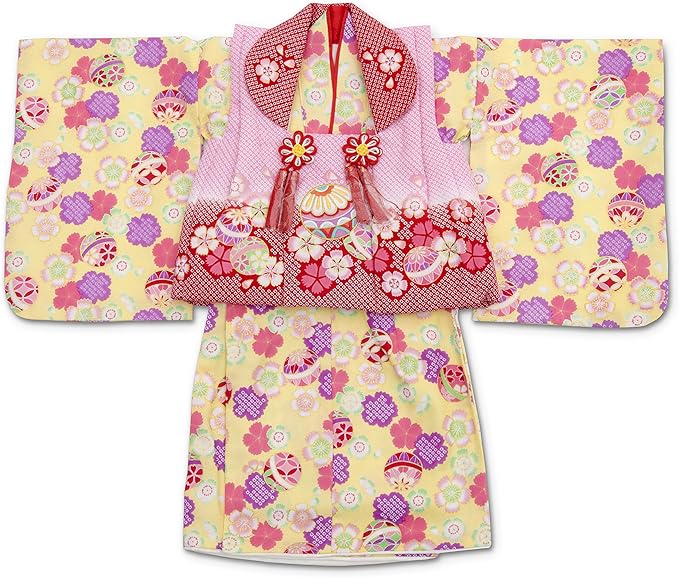Amazon Co Jp ベビー 赤ちゃん 女の子用 花うさぎ 被布セット ピンク レッド イエロー 子供用着物 着物 初節句 祝い着 誕生日 お正月 ひな祭り 記念日 Be 16 服 ファッション小物