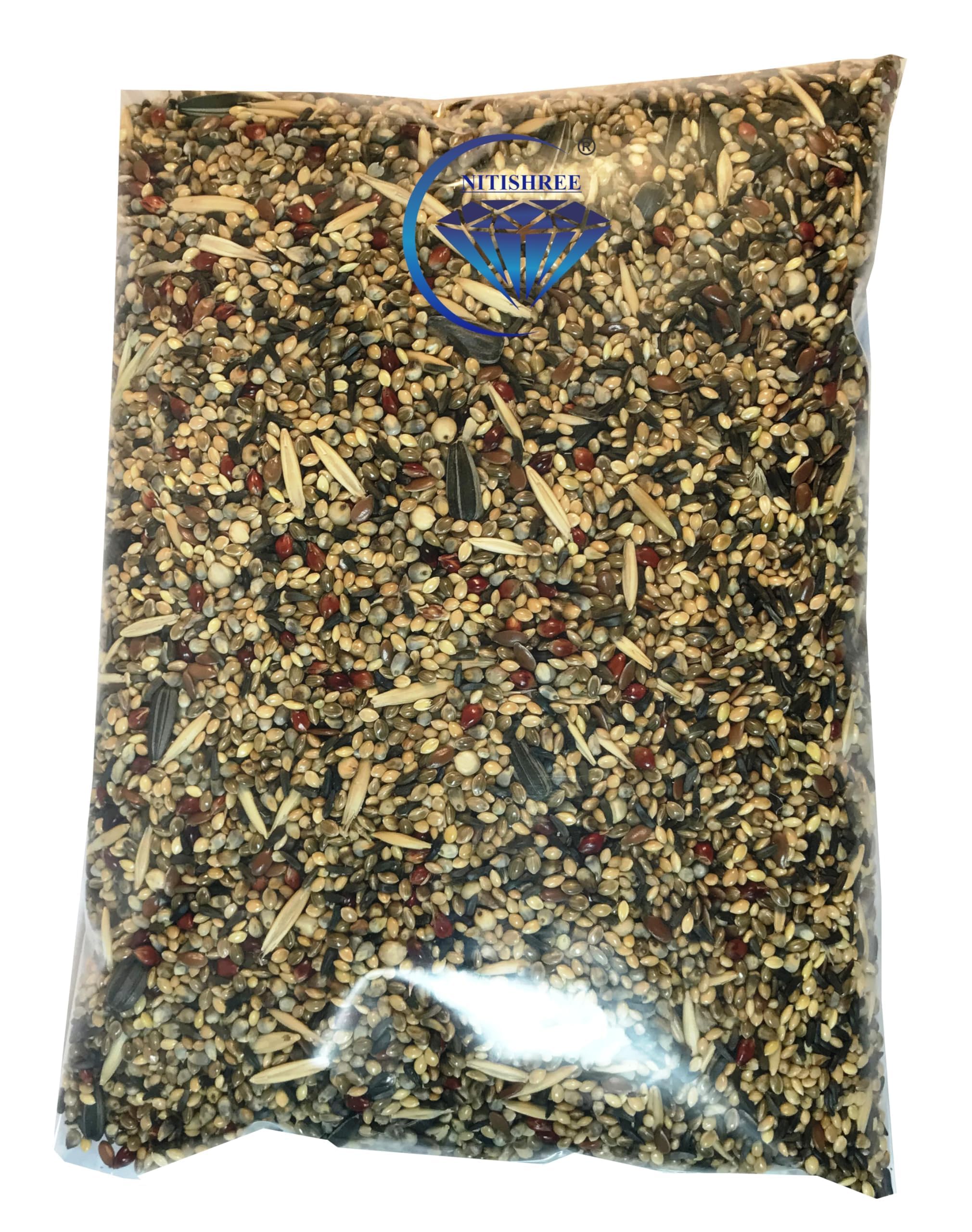 Nitishree Premium Special Bird Food, 11-15 Types of Seed Mix for Budgies, Cockatiels, Love Birds, Finches and Small Bird (2000 Gram)-picture-11