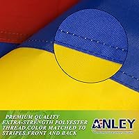 Vista 3 de Anley EverStrong Series Bandera de Colombia 3x5 Pies Resistente - Rayas Bordadas y Cosidas - 4 Filas de Puntadas de Seguridad - Banderas Nacionales