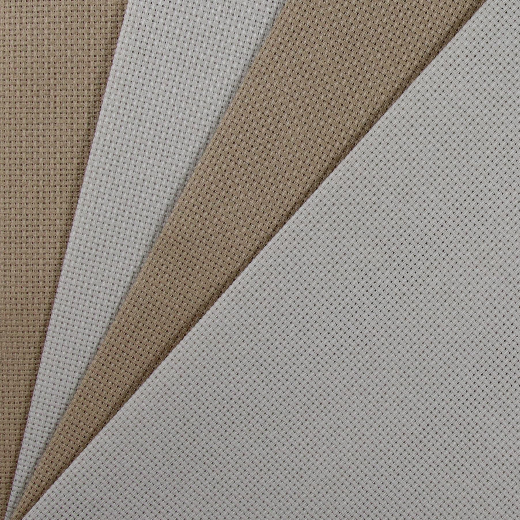 KCS 4/6 pc of 12" x 18"(30cmx45cm) 16CT Counted Cotton Aida Cloth Cross Stitch Fabric (4 pc, Pearl Grey+Khaki) — image 1