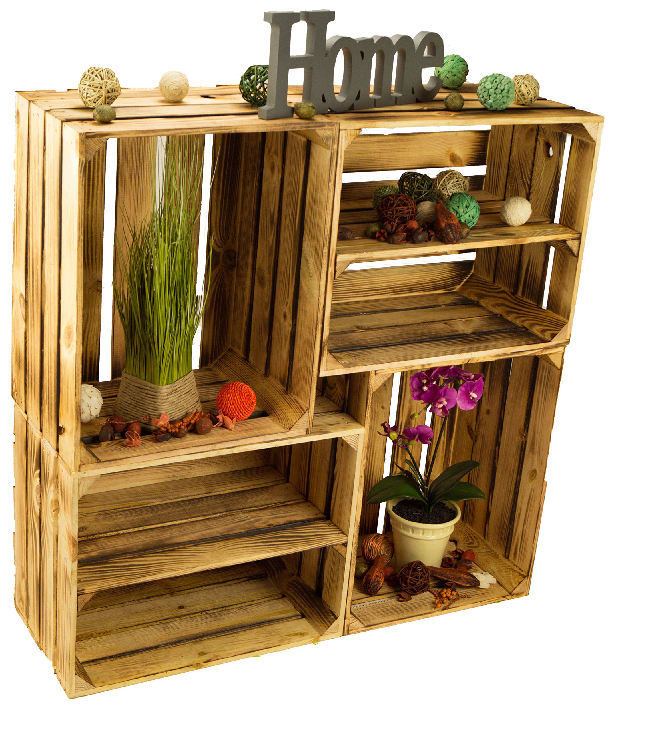 Grande étagère Heino Naturel/flammé Avec 5 étagères Et Planches