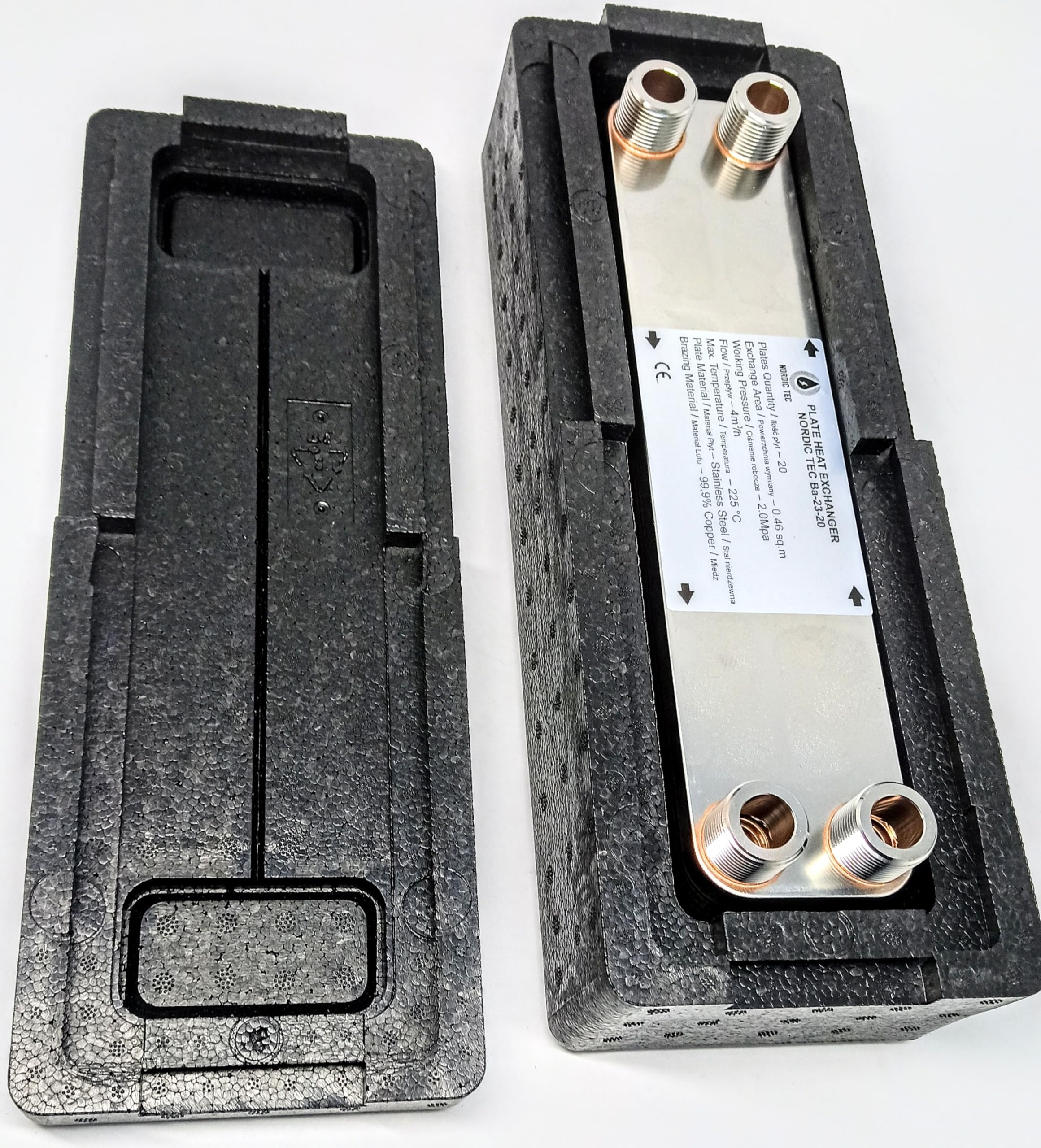 Nordic Tec Ba-23-20 - Scambiatore di calore in acciaio INOX, 20 piastre 90 kW 3/4"