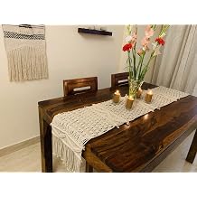 Macrame Table Runner Boho Table Runner 84 x 14 inches Perfect for Bohemian Decor Boho Wedding Table Decor Hand Woven Off White Runners for Dining Room Coffee Table Decorations for Home