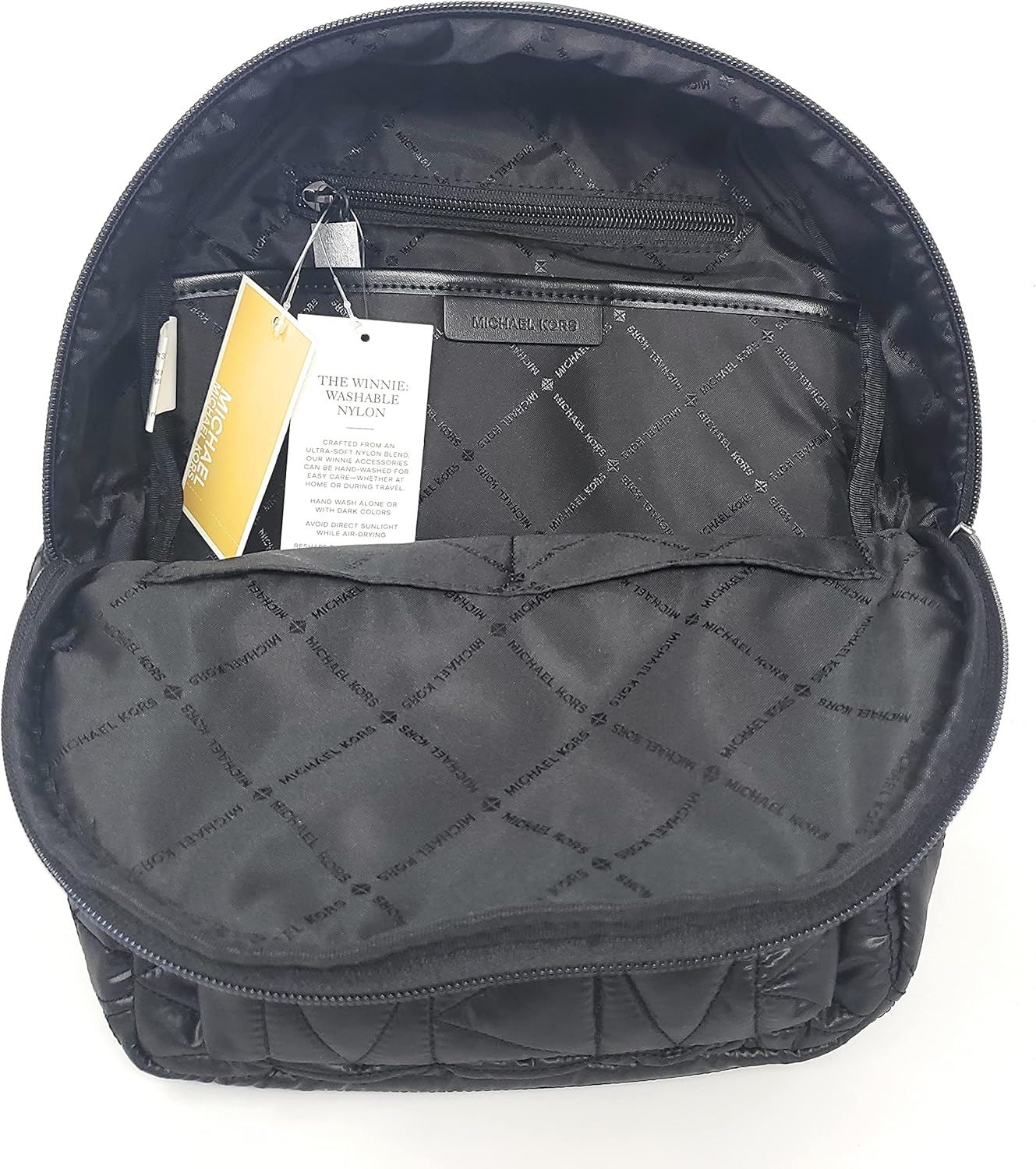 Buy Michael Kors Winnie Medium Quilted Nylon Backpack, Black Online at