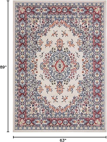 Miniatura 89 de Home Dynamix Premium Sakarya - Tapete tradicional con borde y medallón, gris, tapete rectangular de 7 pies 8 pulgadas x 10 pies 7 pulgadas Azul