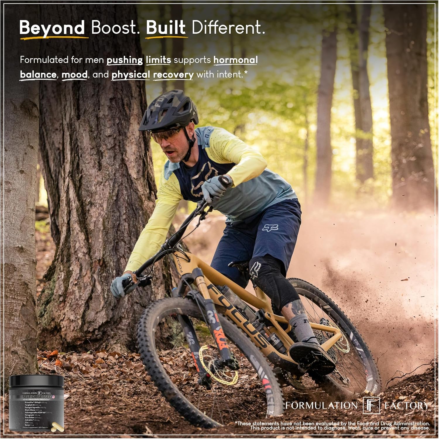 Formulation Factory Self Obsessed Masculine Vitality & Testosterone Support - 10-in-1 Complex with Shilajit, Tongkat Ali, & Fadogia Agrestis - Self Obsessed Maxxed - 120 Capsules, 2 Month Supply