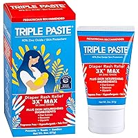 Vista 1 de Triple Paste 3 veces máx. Ungüento para erupción del pañal para bebé, máxima resistencia con 40% ungüento de óxido de zinc para erupción grave